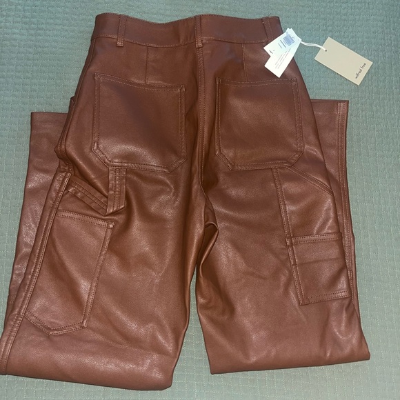 Aritzia brown leather cargo pants - Picture 1 of 3